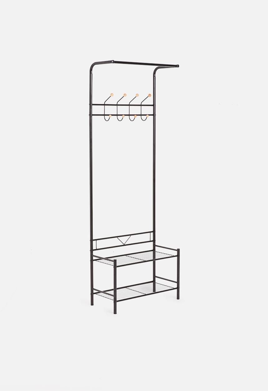 Present Time - Saturnus clothes rack - black with wooden balls