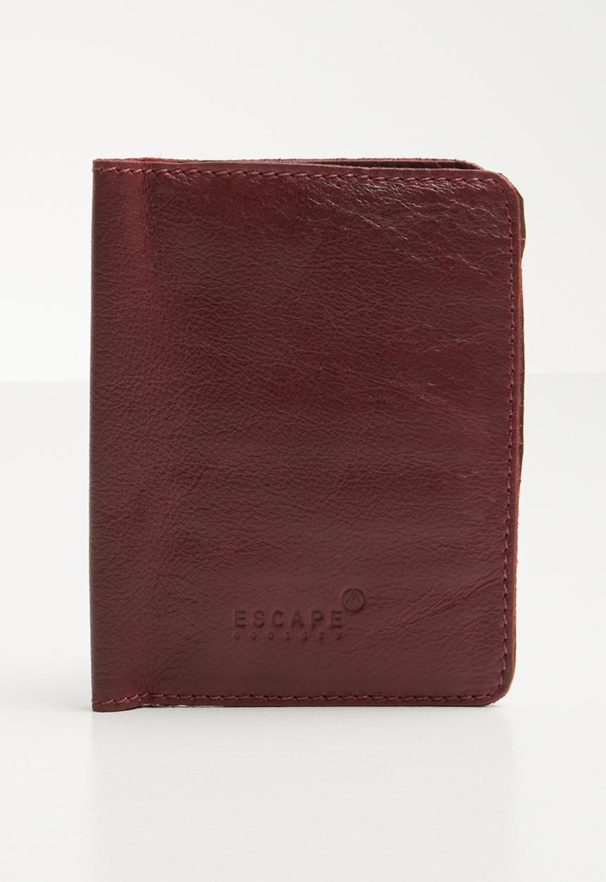 Escape Society - Leather passport holder - burgundy