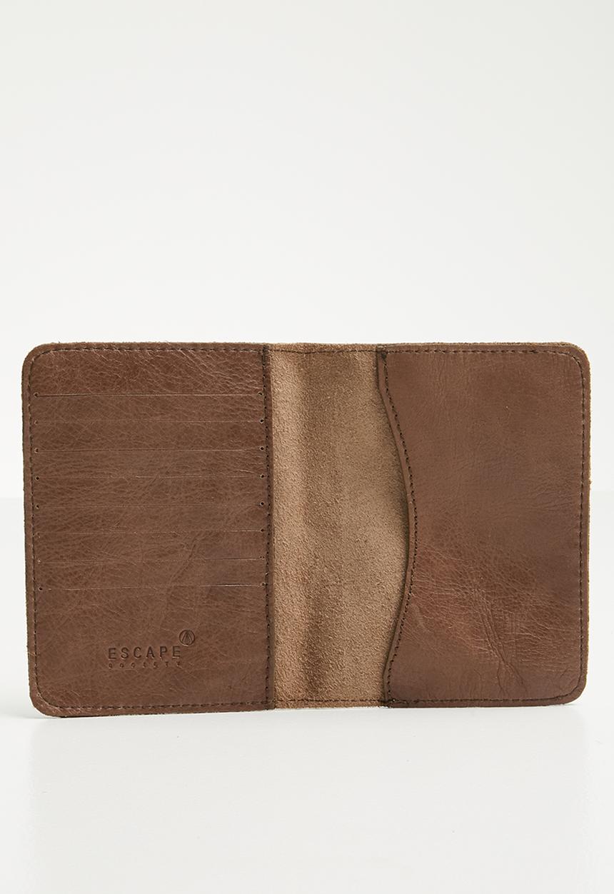 Escape Society - Leather passport holder - brown