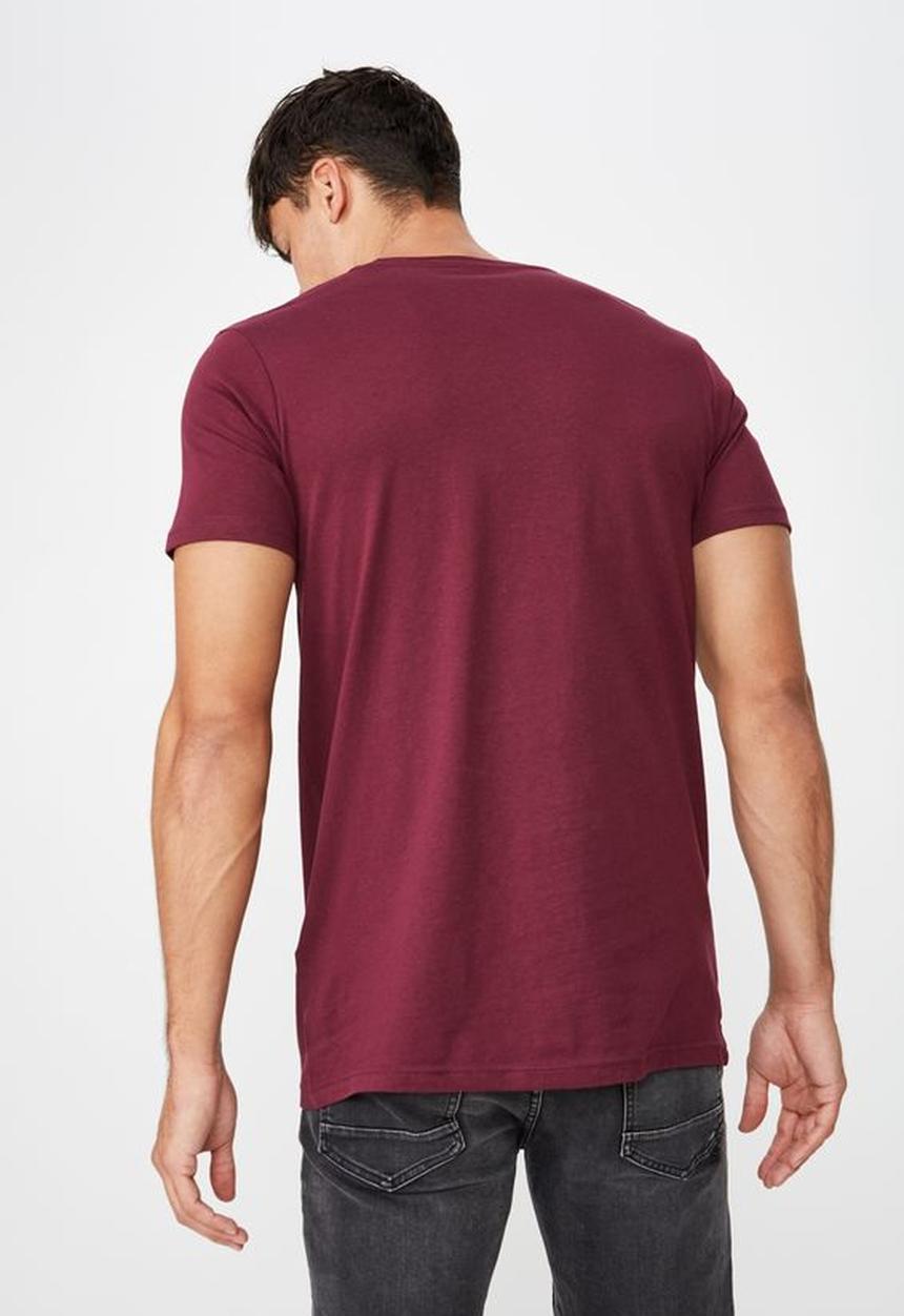 Cotton On - Essential crew tee - burgundy