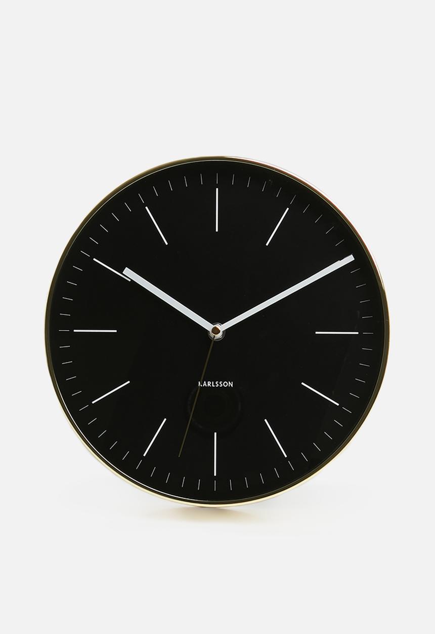Present Time - Minimal wall clock - black/gold