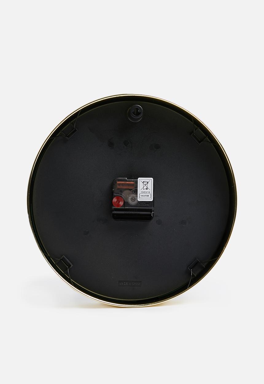 Present Time - Minimal wall clock - black/gold
