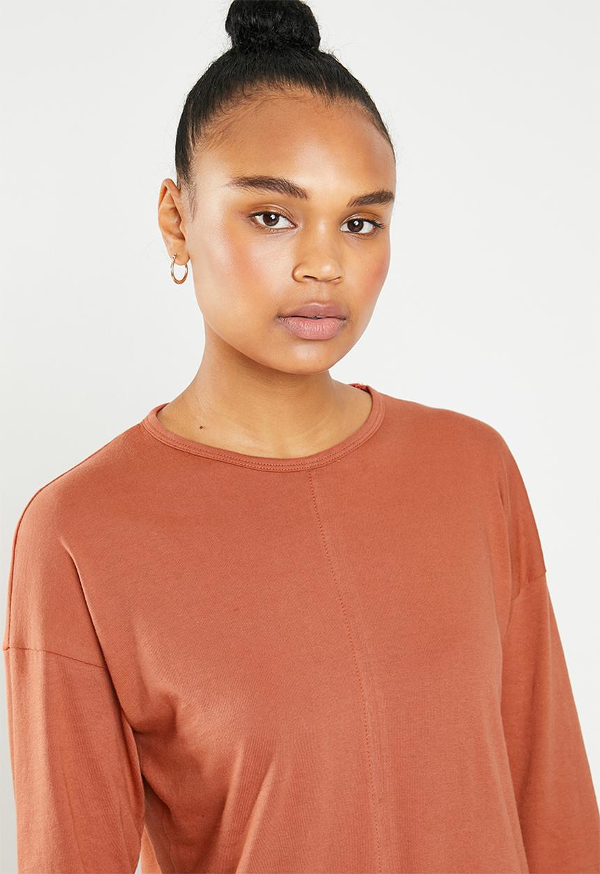 Superbalist - Basic longline tee - rust