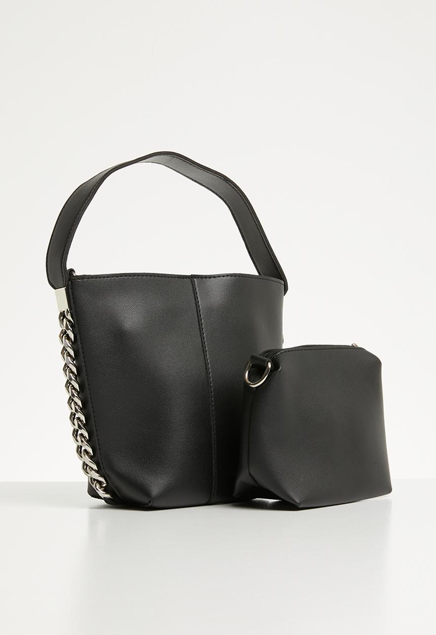 Superbalist - Chain detail tote bag with pouch - black