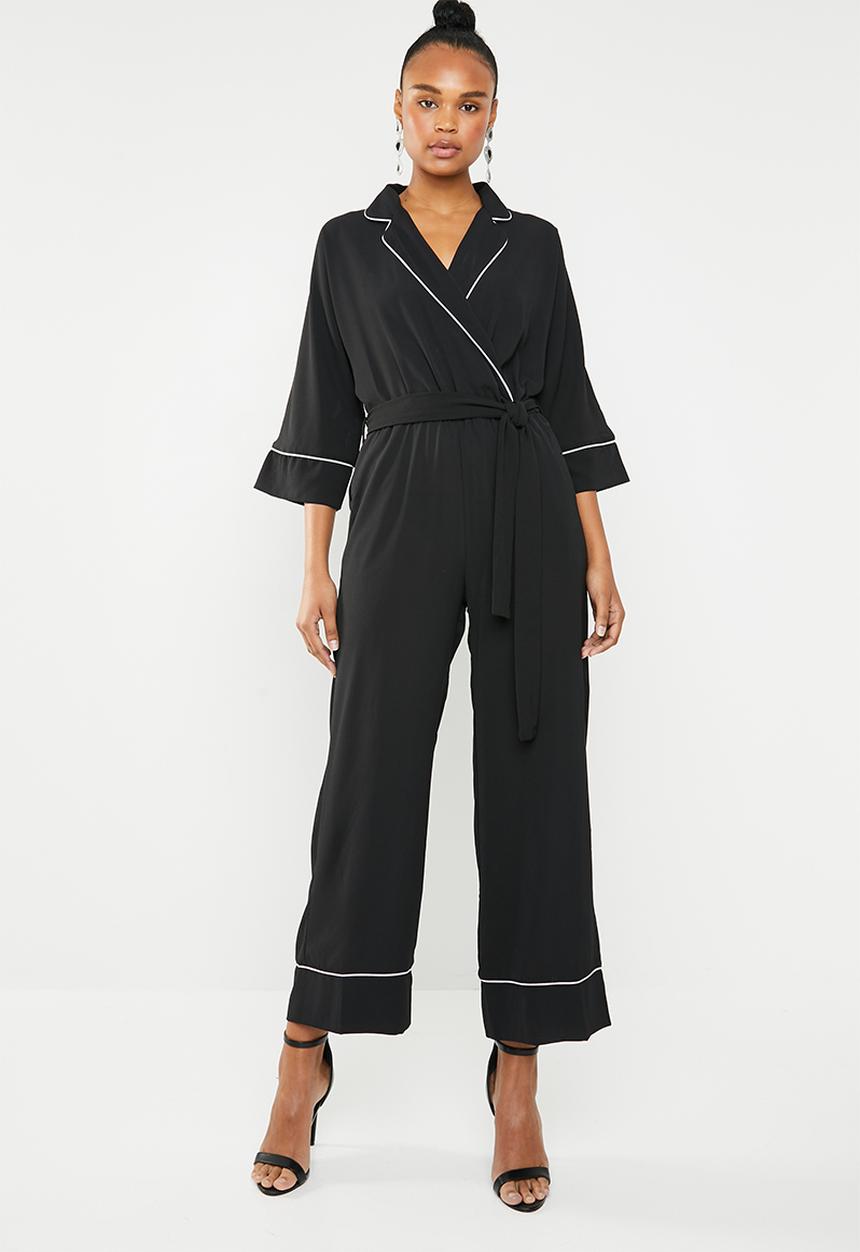 Superbalist - Jumpsuit with contrast - black and white