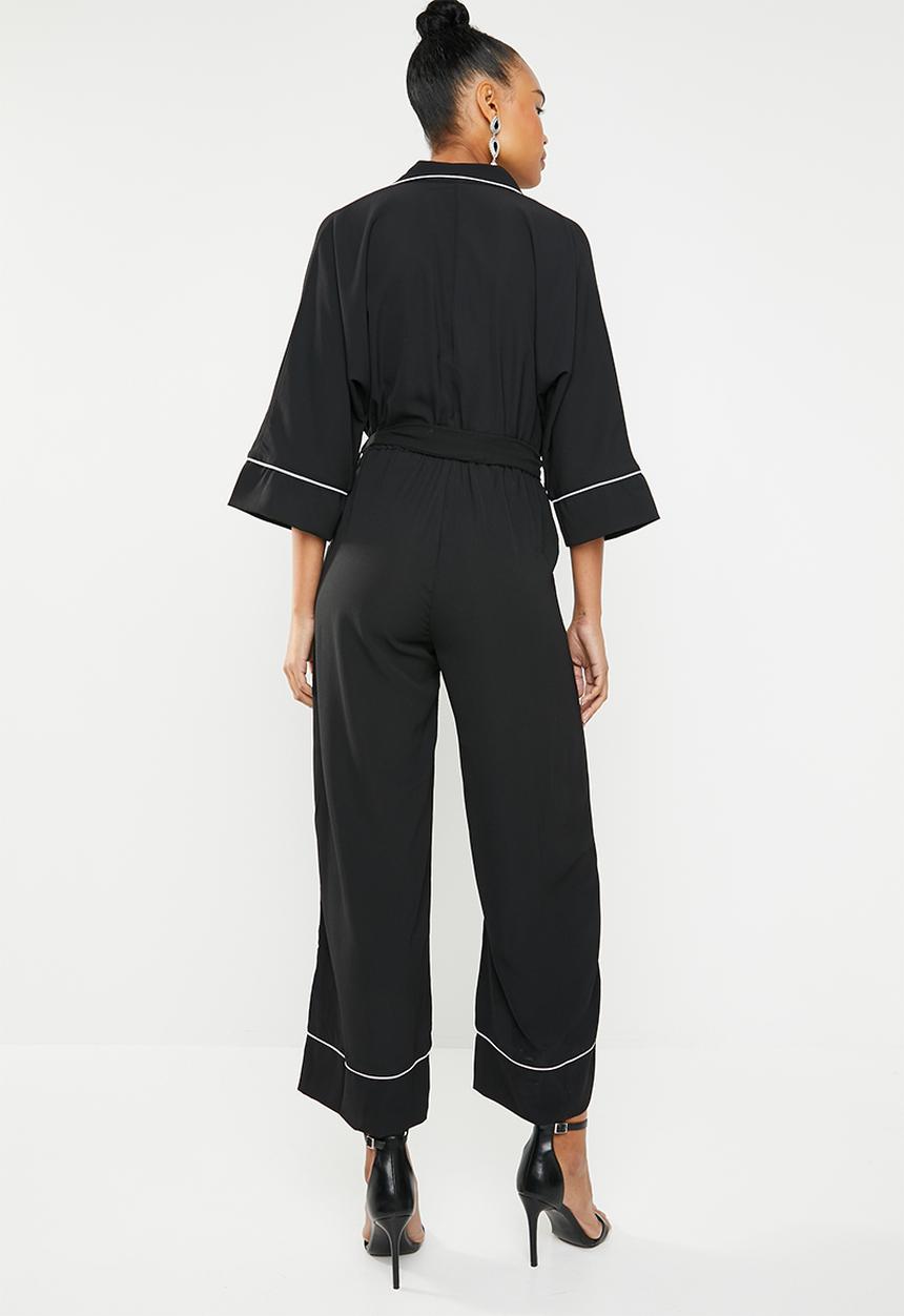 Superbalist - Jumpsuit with contrast - black and white