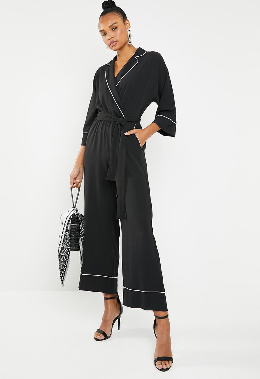 Superbalist - Jumpsuit with contrast - black and white