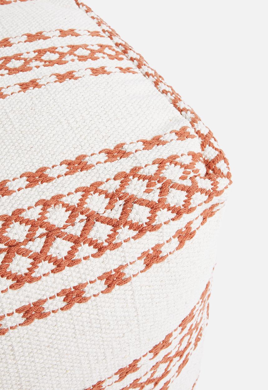 Sixth Floor - Avalon ottoman - rust & cream 