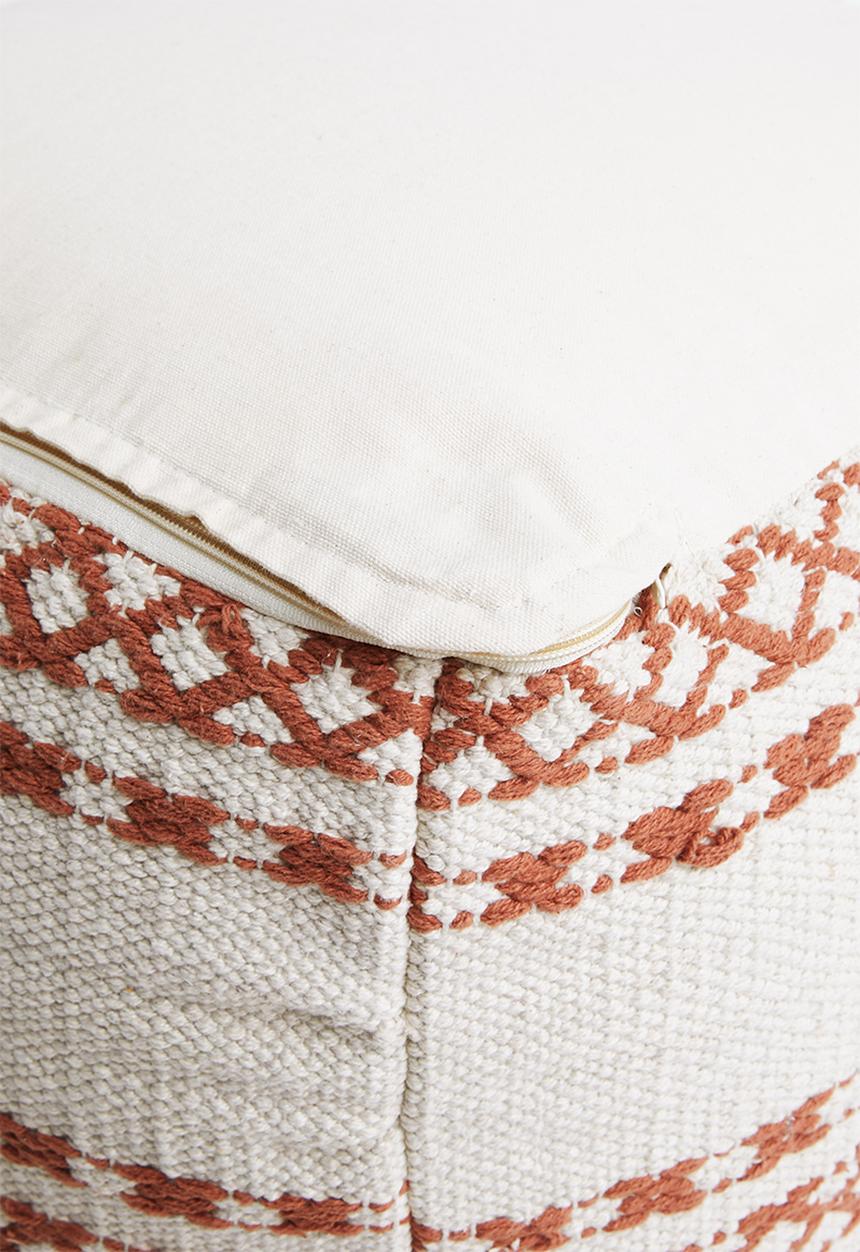 Sixth Floor - Avalon ottoman - rust & cream 