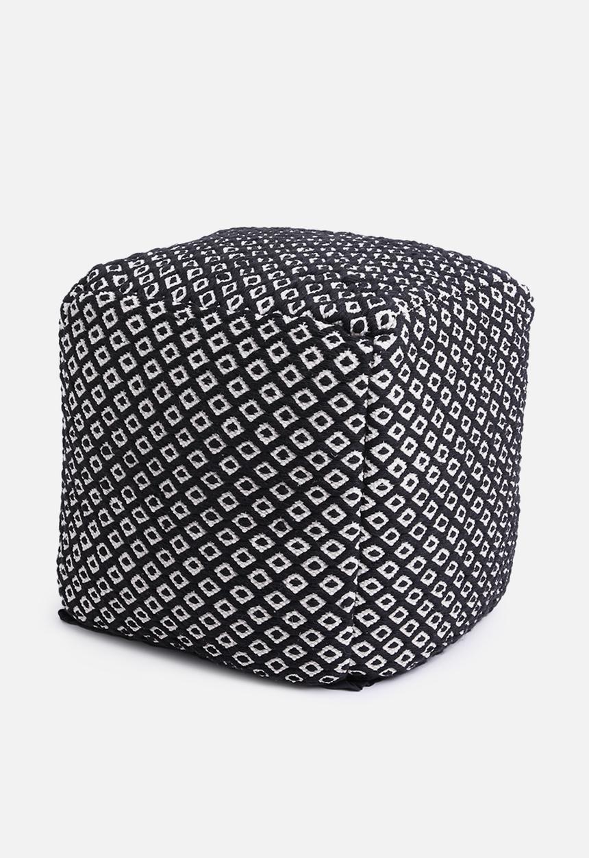 Sixth Floor - Vermont ottoman - black & white 