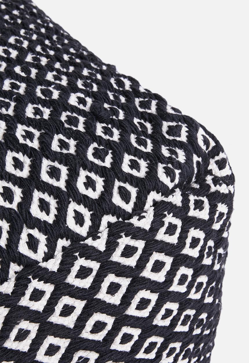 Sixth Floor - Vermont ottoman - black & white 