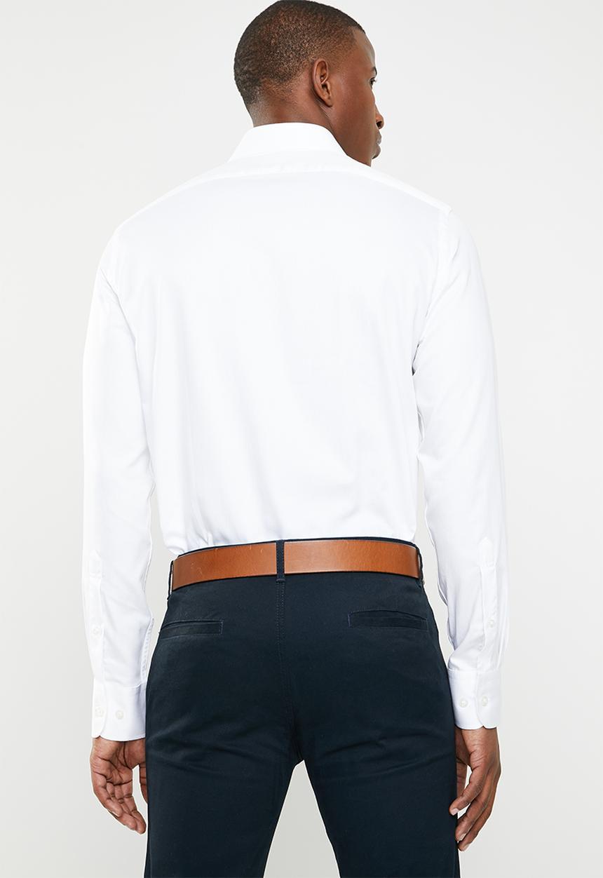 POLO - Custom fit greig shirt - white