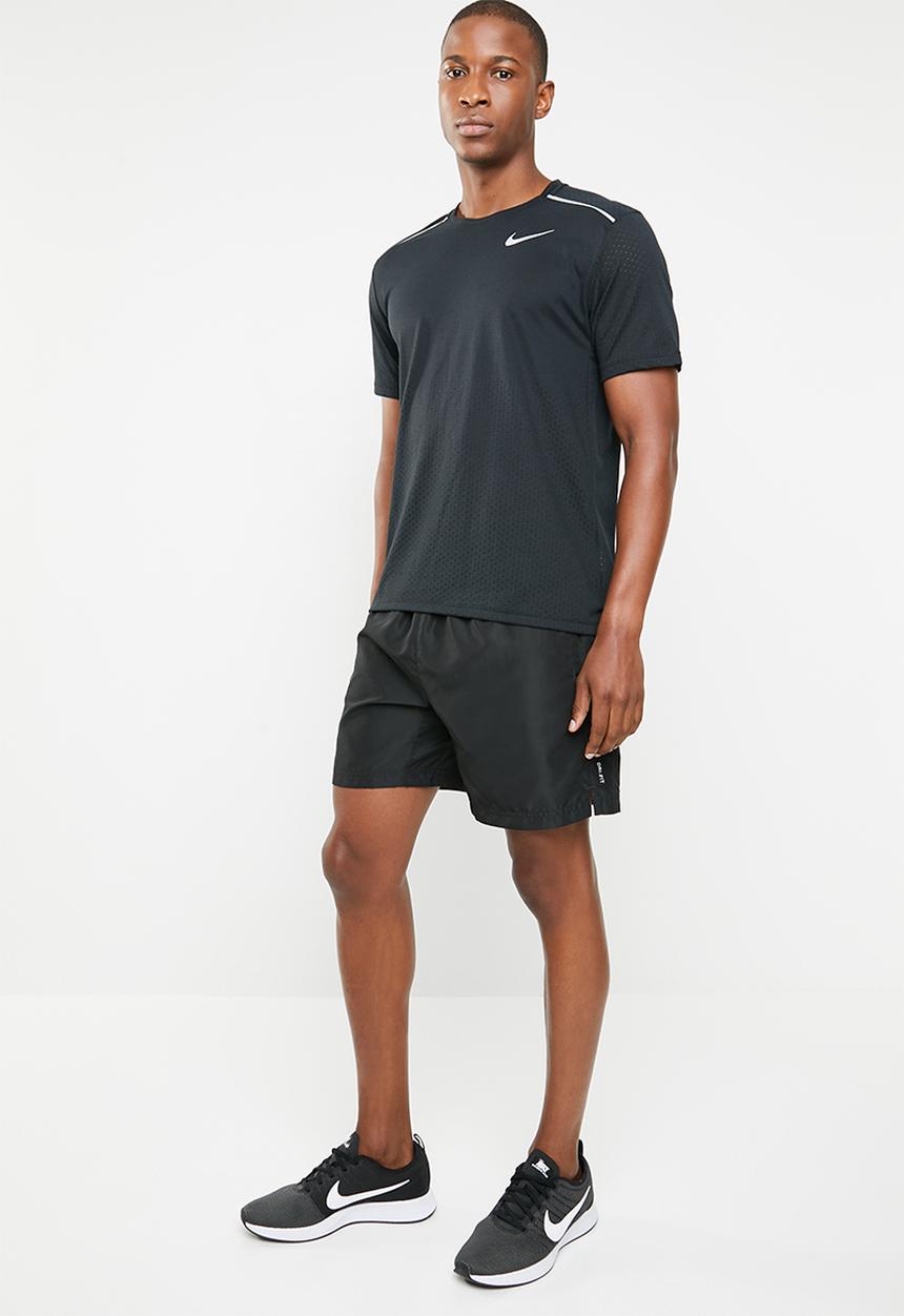 Nike - Breathe rise 365 short sleeve tee - black & silver
