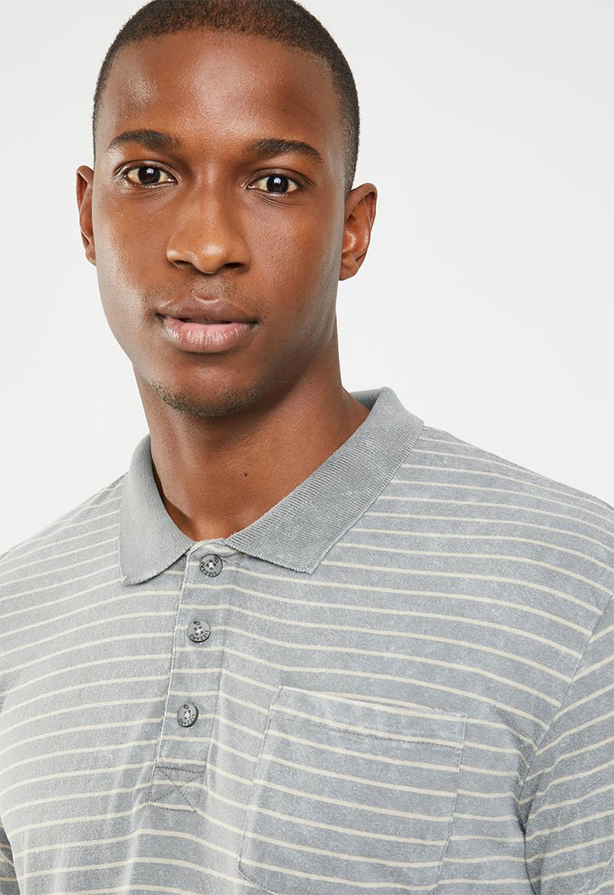 Lizzard - Stripe golfer - grey & beige