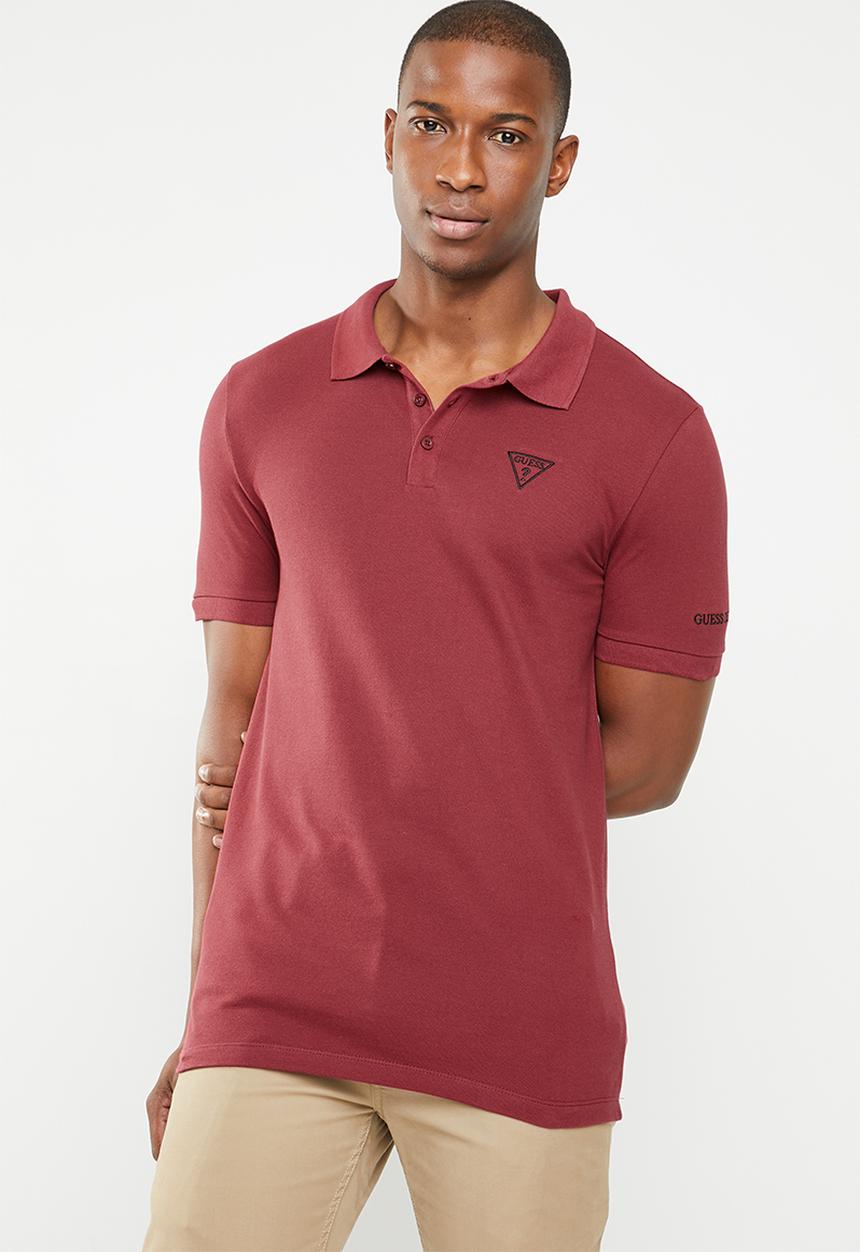 GUESS - Short sleeve core classic golfer - red