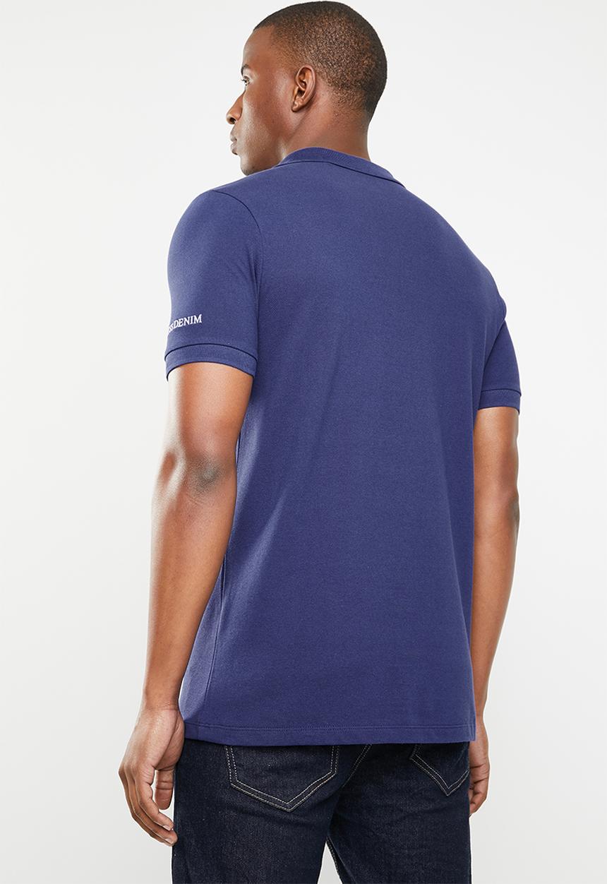 GUESS - Short sleeve core classic golfer - blue