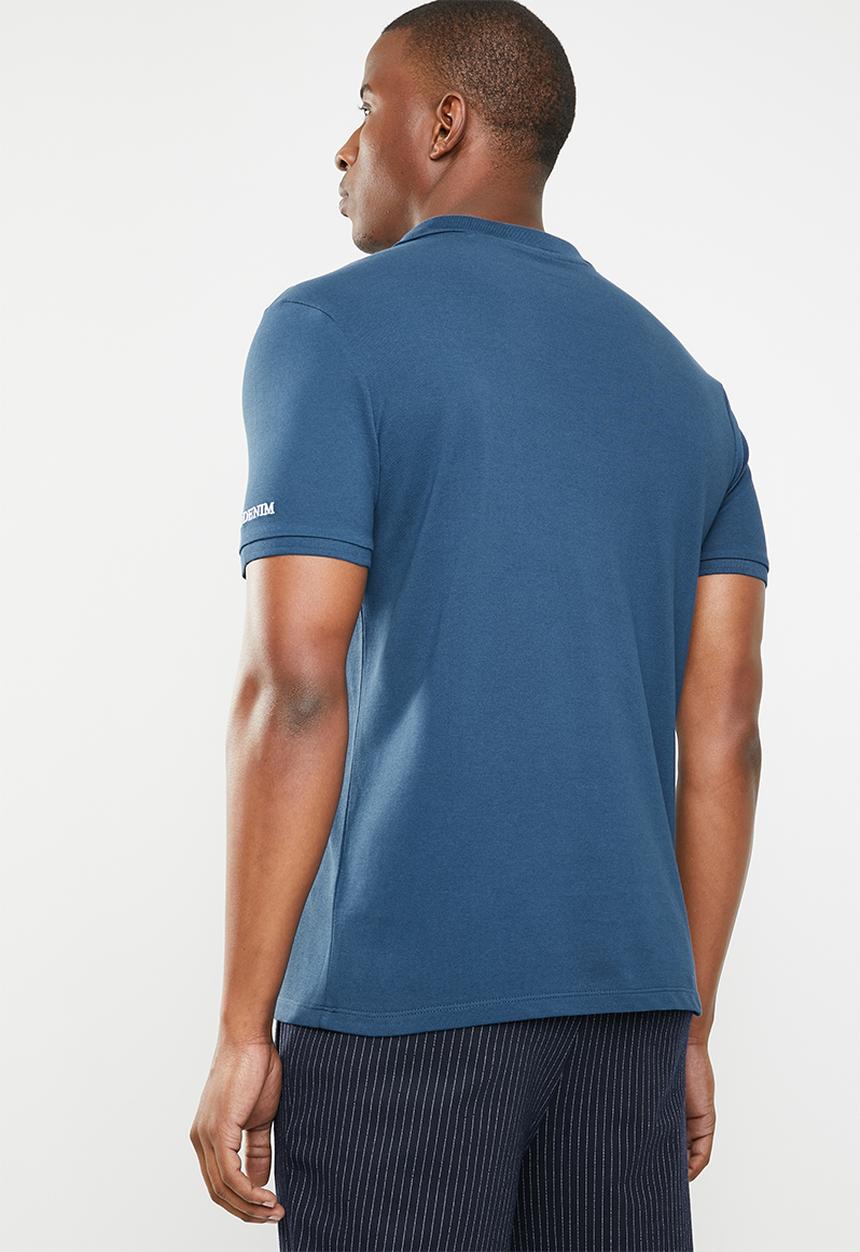 GUESS - Short sleeve core classic golfer - blue