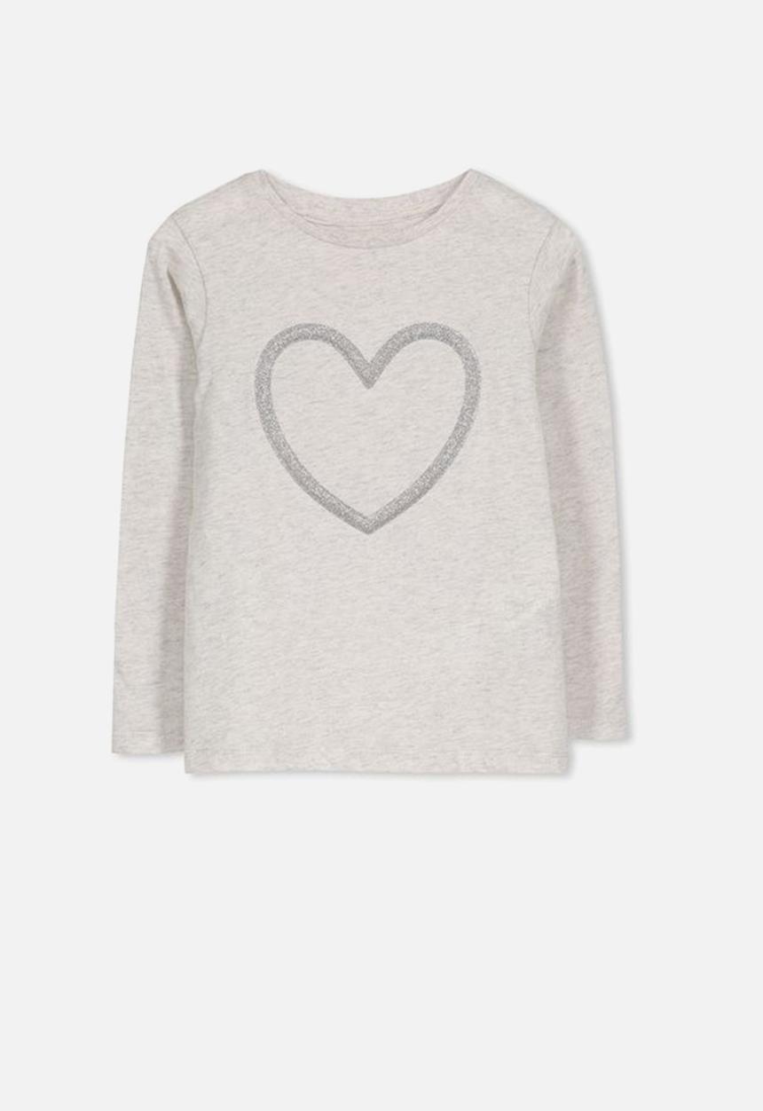 Cotton On - Anna long sleeve tee - grey & silver
