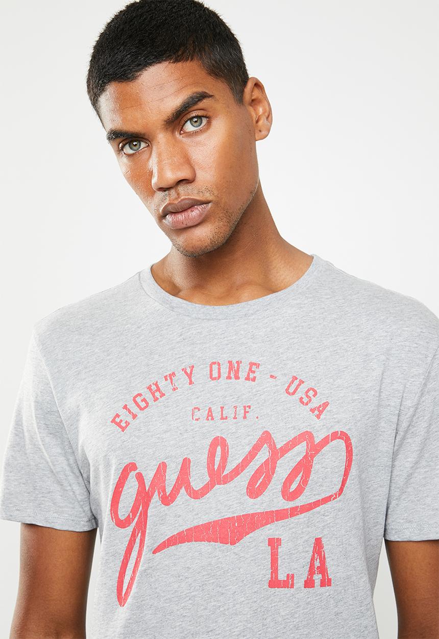 GUESS - Guess baseball short sleeve tee - grey & red
