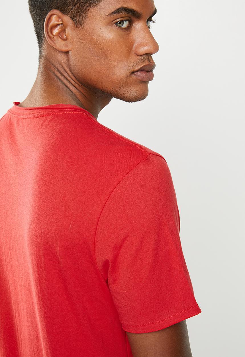GUESS - Short sleeve pop color logo crew tee - red