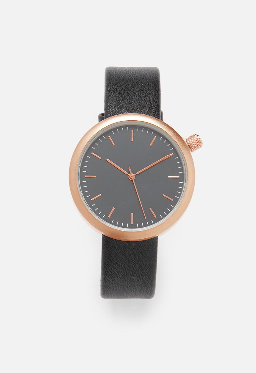 Joy Collectables - Leather-look watch - black