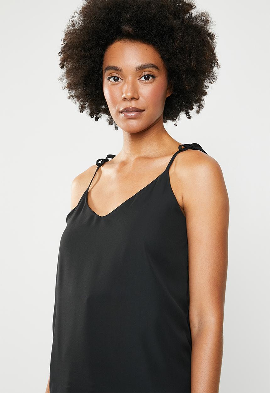 Superbalist - Tie shoulder cami top - black
