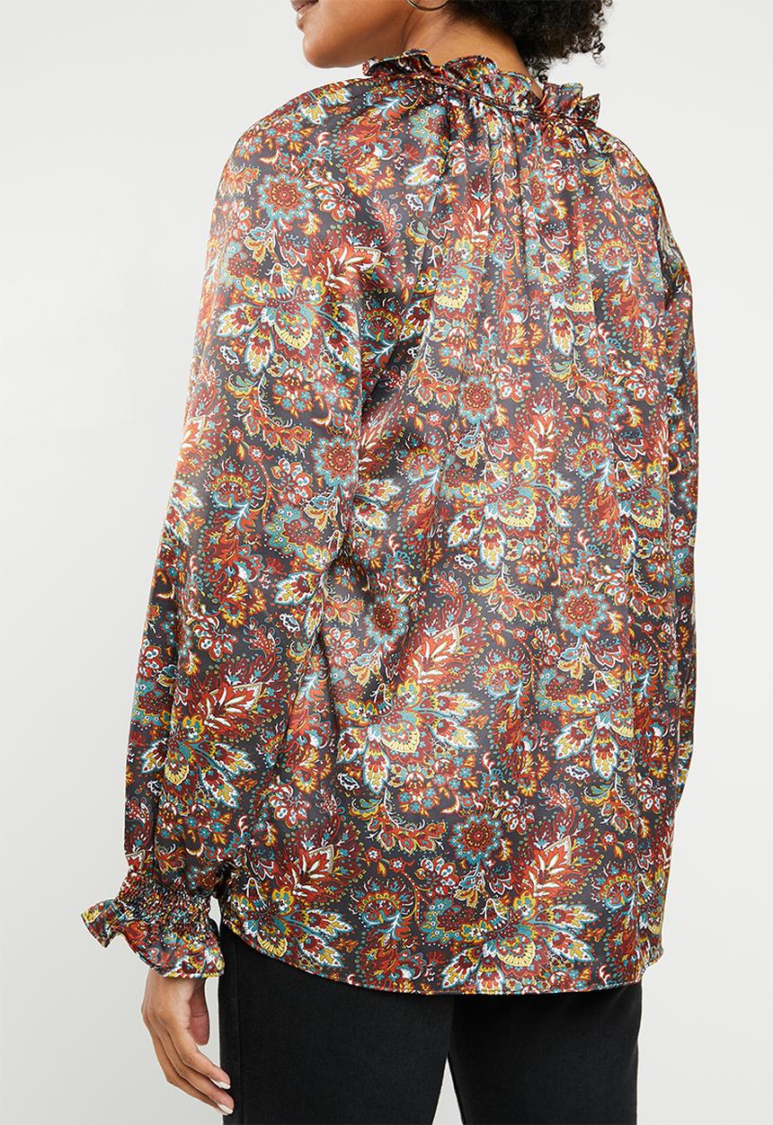 Superbalist - Satin peasant blouse - multi