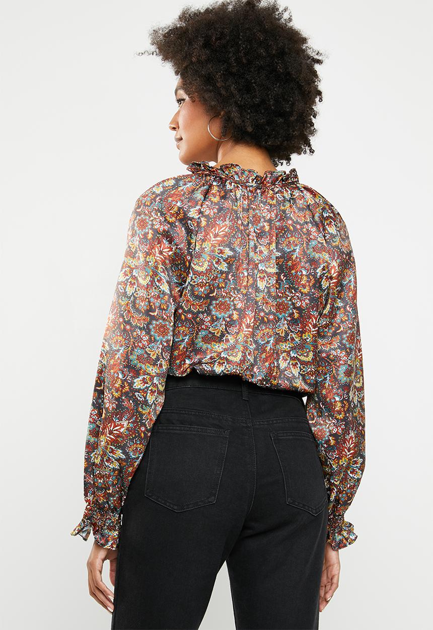 Superbalist - Satin peasant blouse - multi