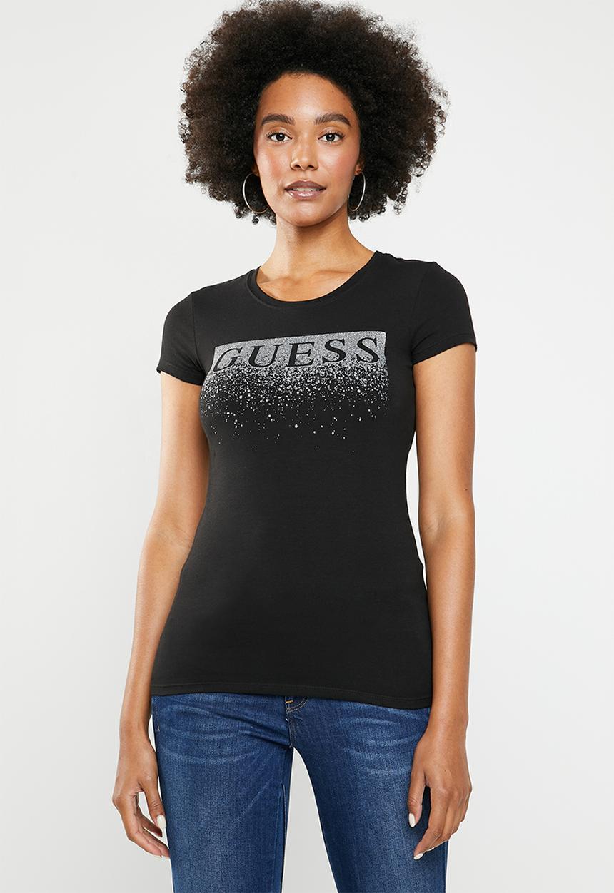 GUESS - Short sleeve fall off t-shirt - black