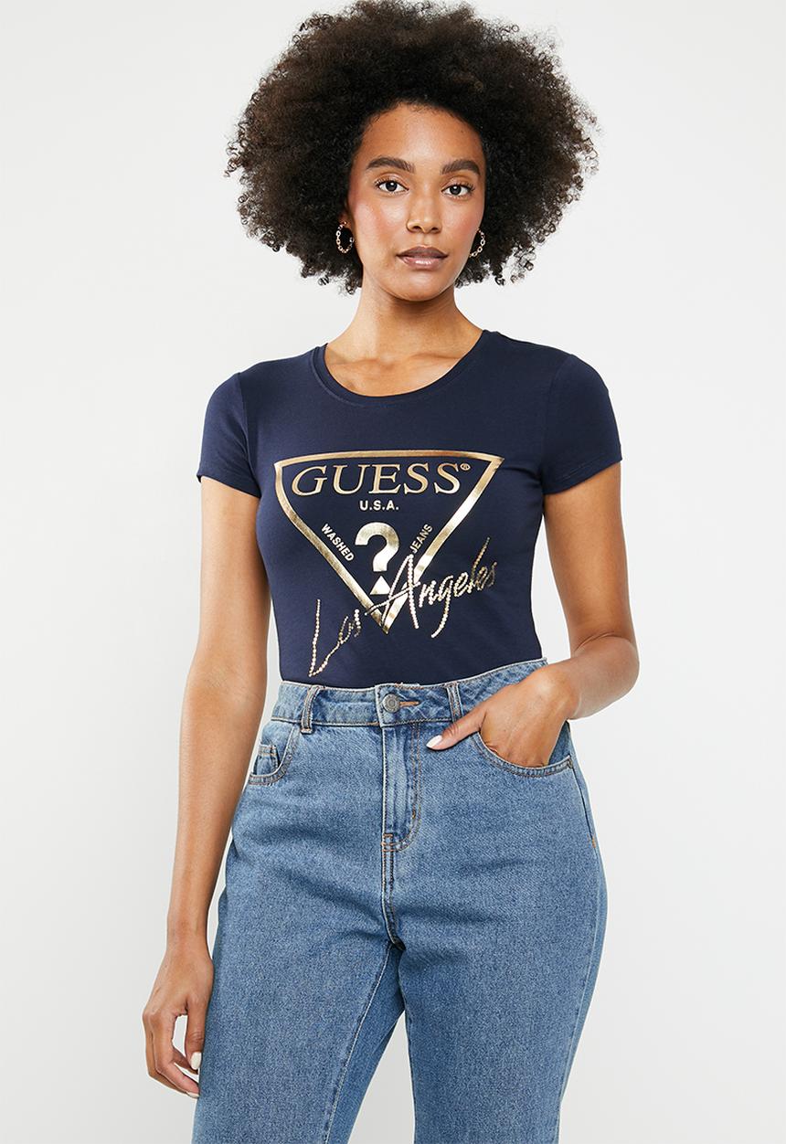 GUESS - Short sleeve guess LA T-shirt - navy