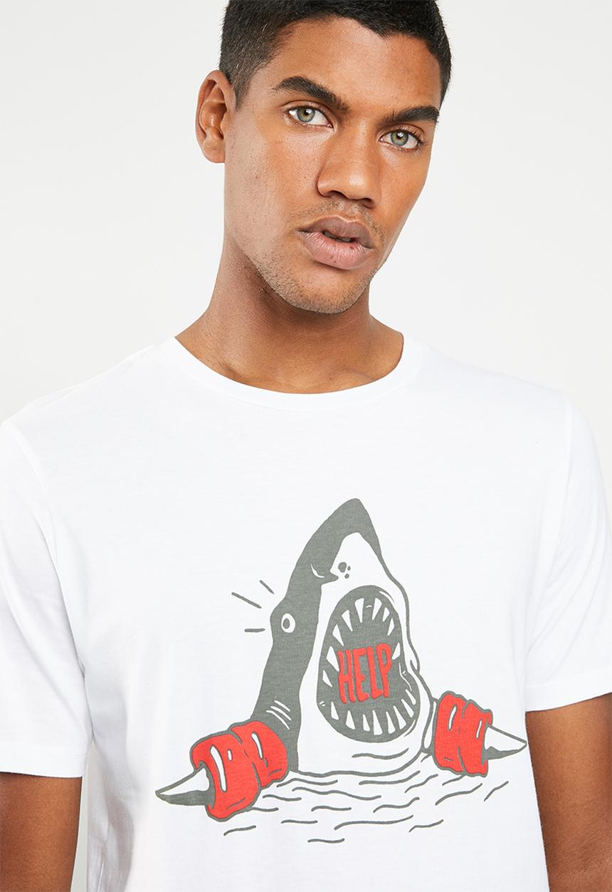 Jack & Jones - Shark tee - white