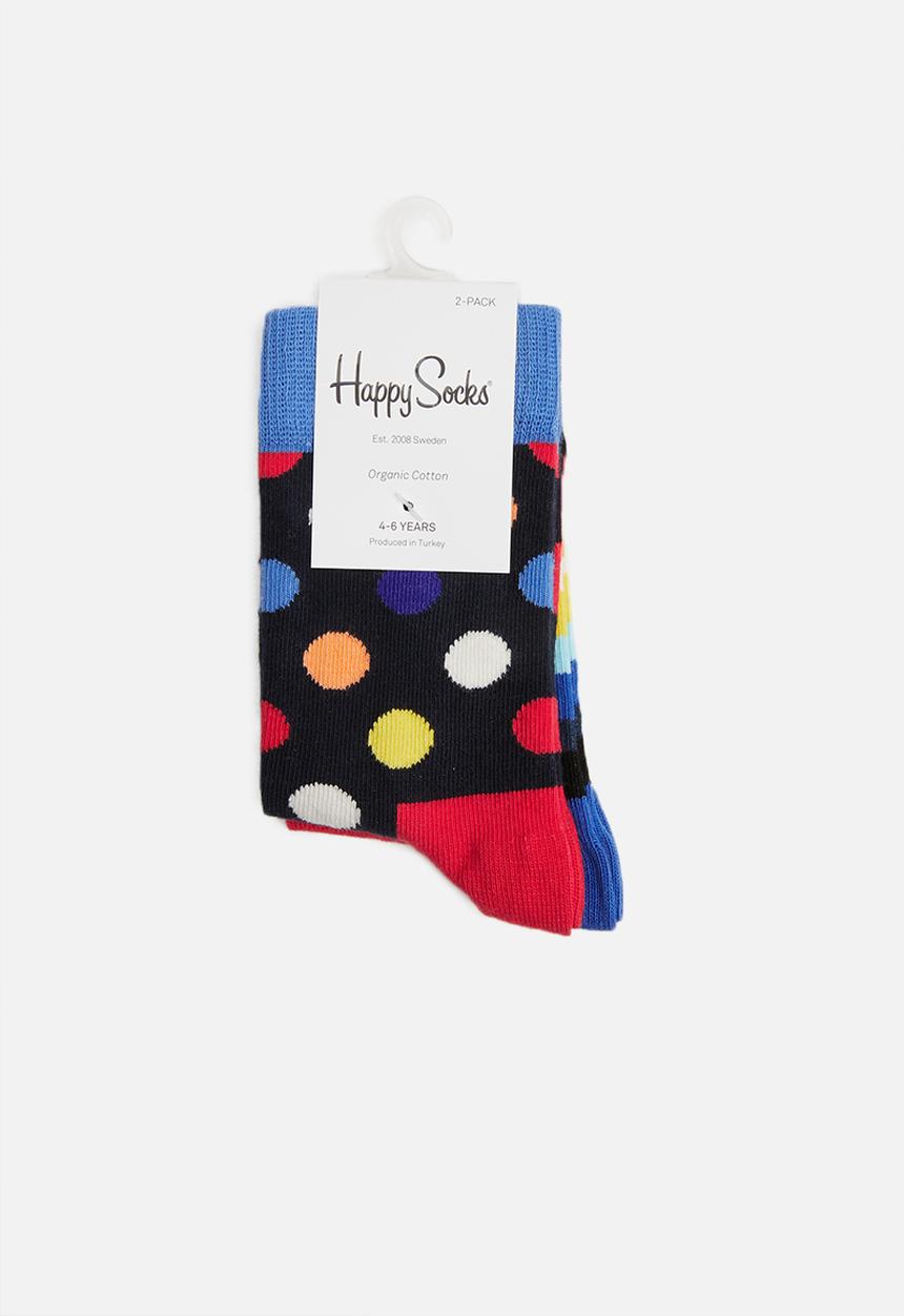 Happy Socks - 2 Pack big dot socks - multi