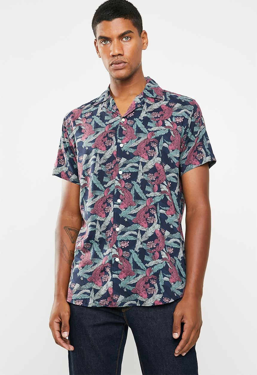 Jack & Jones - Carl resort  short sleeve shirt - navy