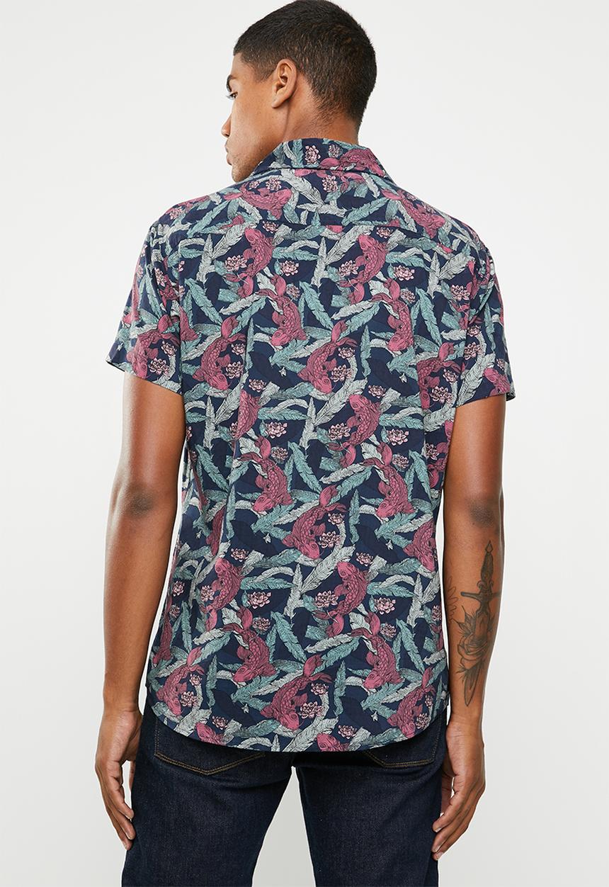 Jack & Jones - Carl resort  short sleeve shirt - navy