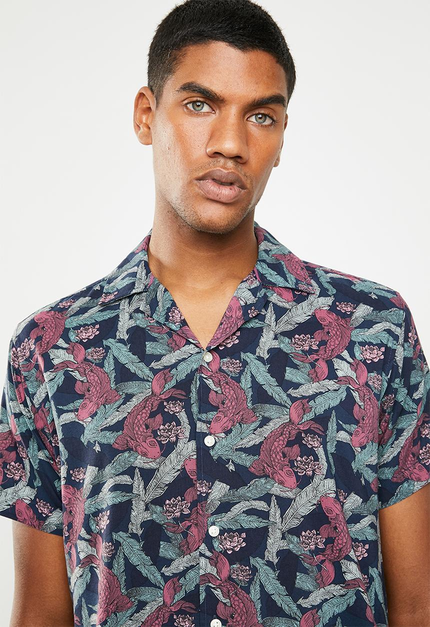 Jack & Jones - Carl resort  short sleeve shirt - navy