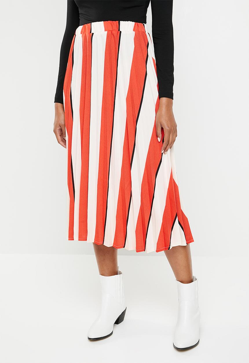 STYLE REPUBLIC - Highwaisted pleated skirt - orange