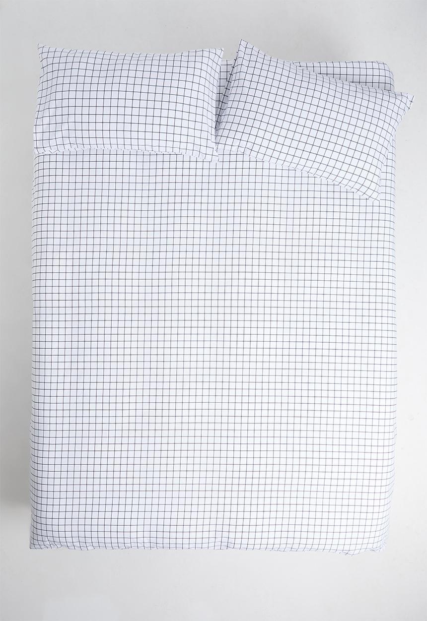 Sixth Floor - Caviar check printed duvet set - black