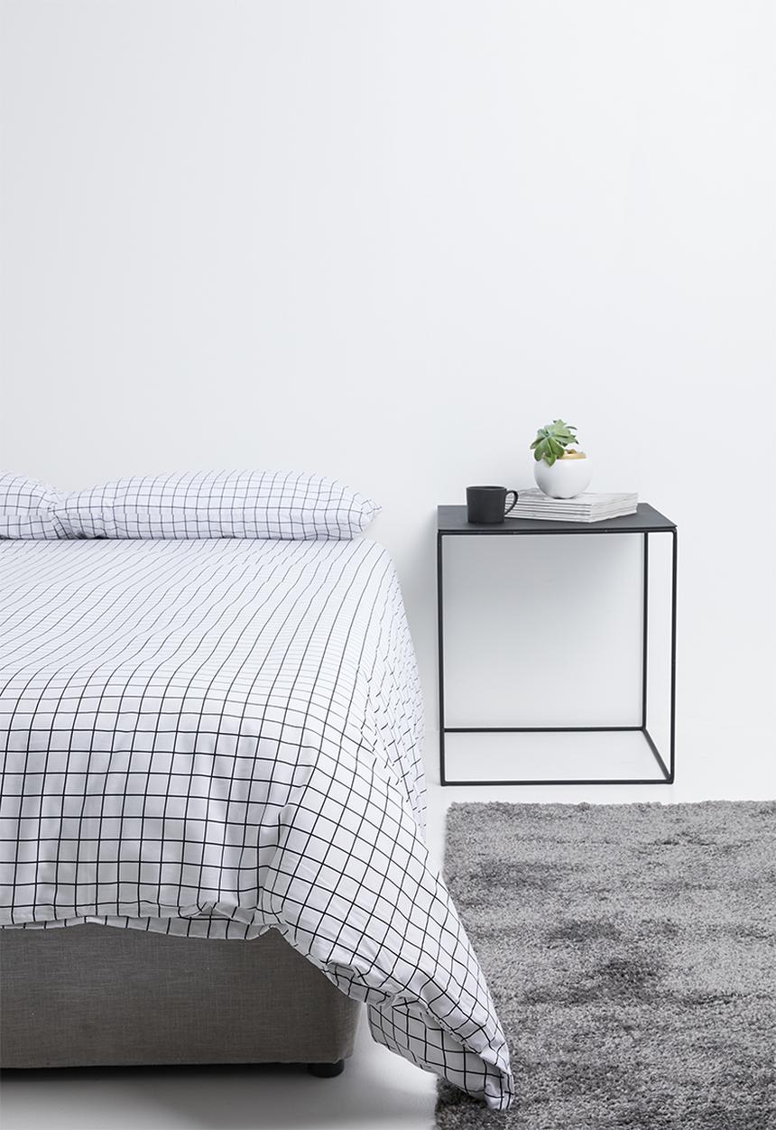 Sixth Floor - Caviar check printed duvet set - black