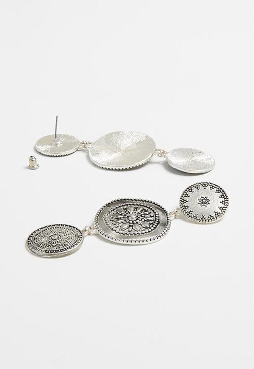 Superbalist - Vintage coin earrings - silver/black