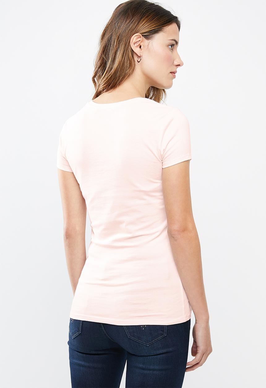 GUESS - Short sleeve script logo tee - pink