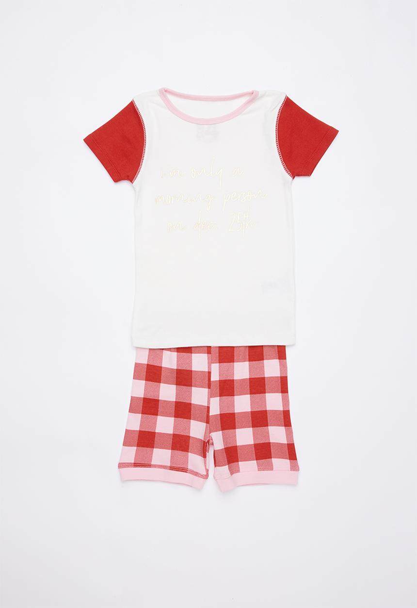 Cotton On - Chloe short sleeve girls pj set - red
