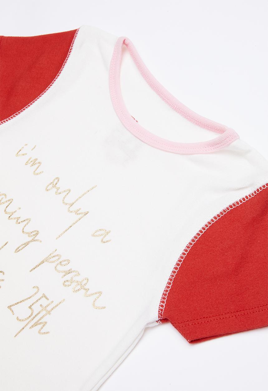 Cotton On - Chloe short sleeve girls pj set - red