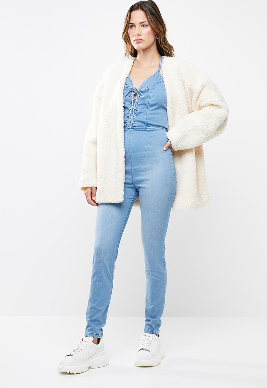 SISSY BOY - Denim jumpsuit with criss cross detail - blue