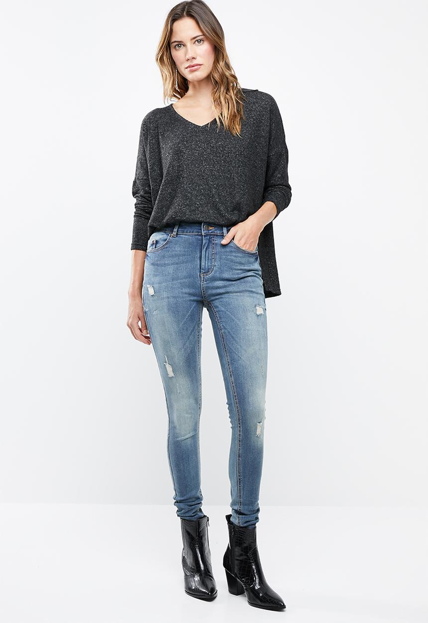 Pieces - Five delly skinny jeans - blue