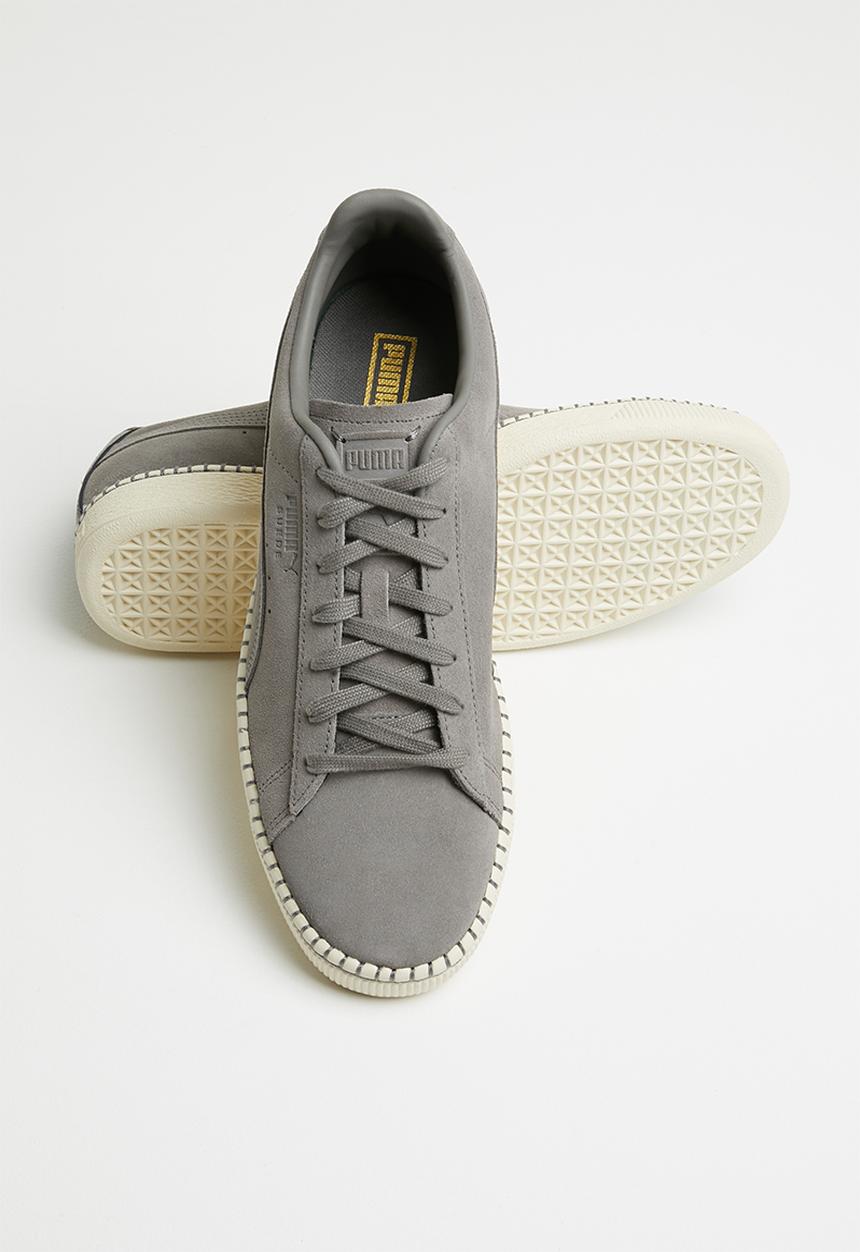 PUMA Select - Suede Classic Blanket Stitch - Charcoal Gray-Whisper White
