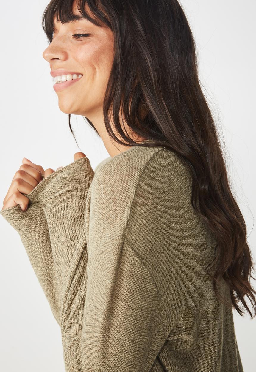 Cotton On - Arna textured boxy long sleeve - beige 
