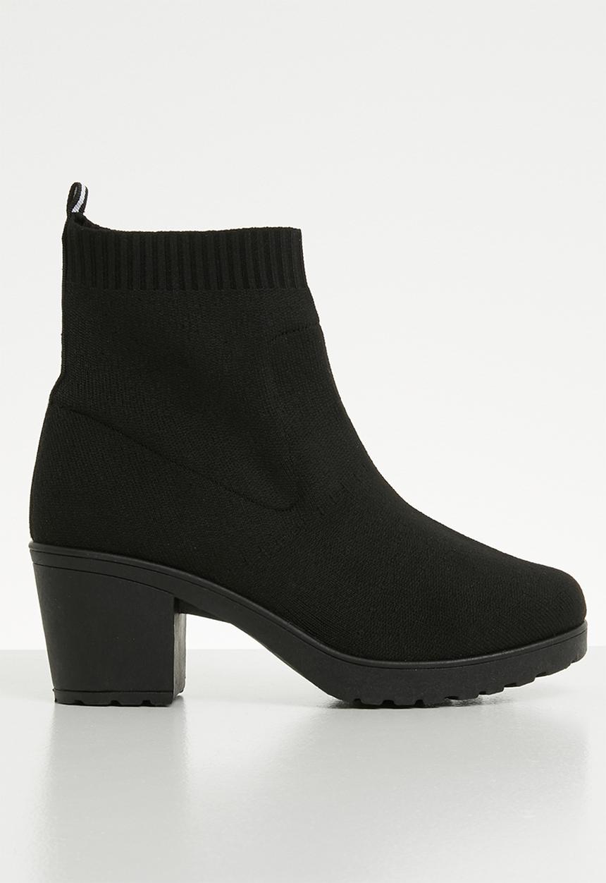 Missguided - Knitted tape cleated sole boot - black 