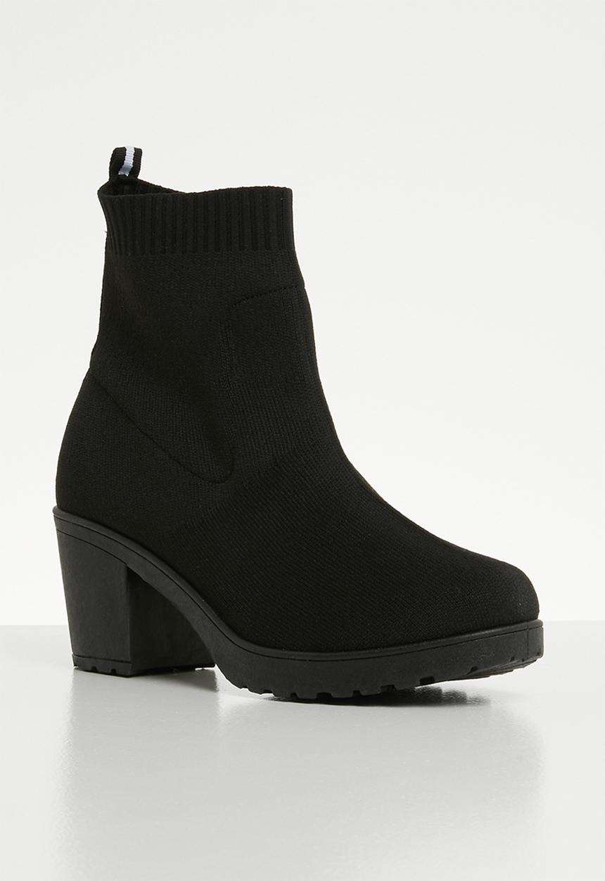 Missguided - Knitted tape cleated sole boot - black 