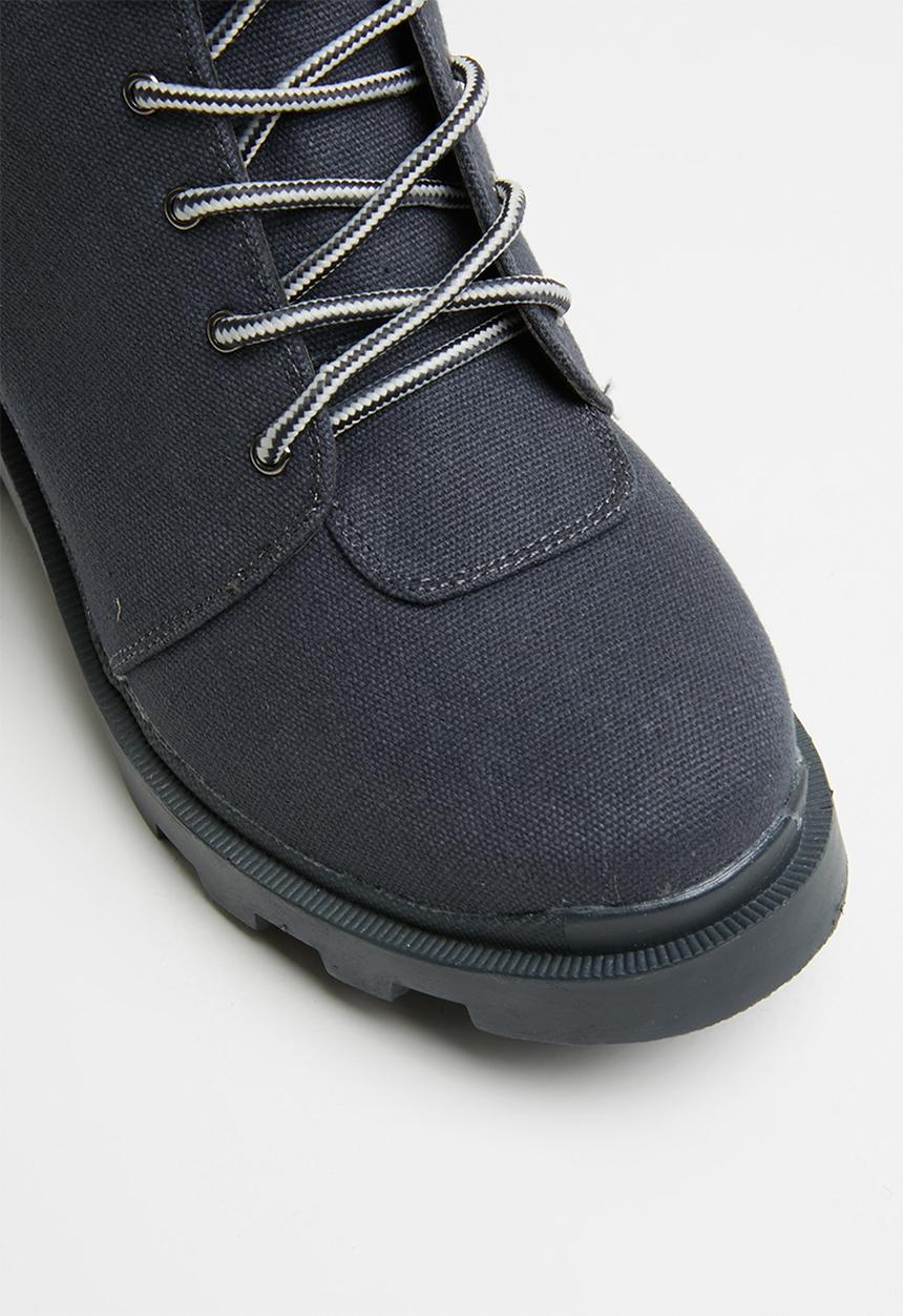 Missguided - Canvas hiking boot - charcoal