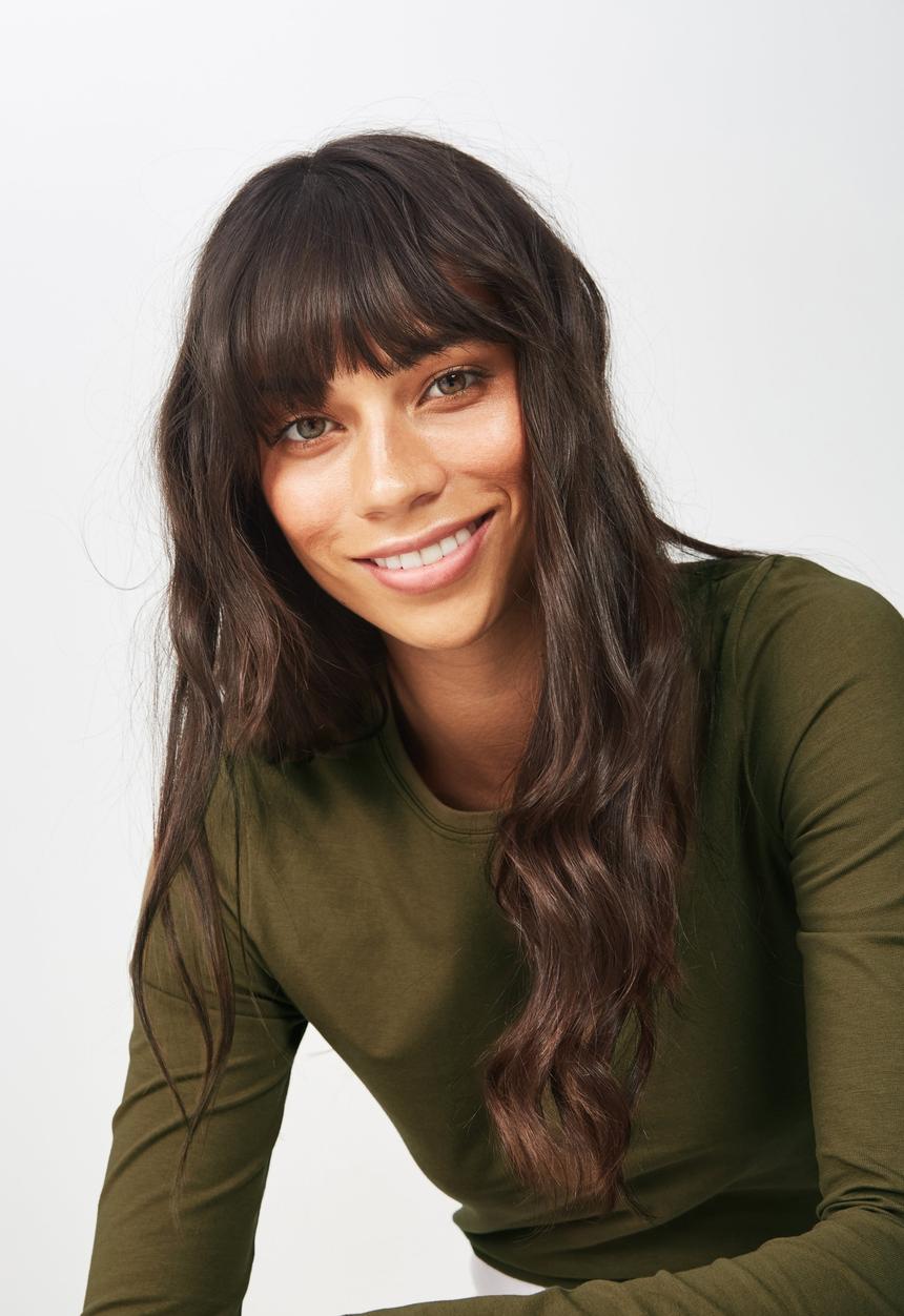 Cotton On - Everyday long sleeve crew neck top - green 